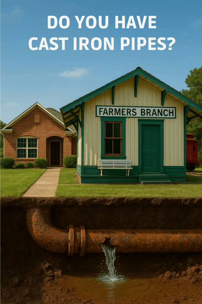 Residential Cast Iron Sewer Pipe Replacement in Farmers Branch Image