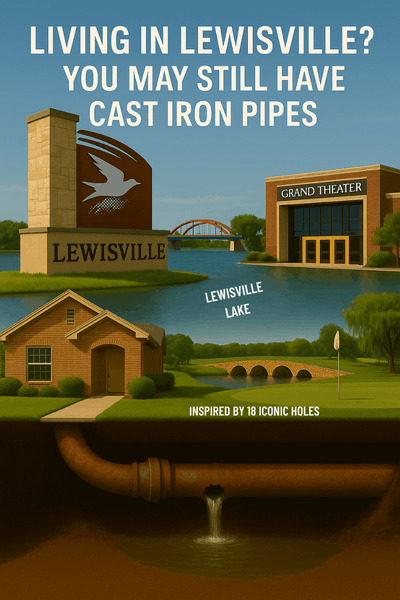 Residential Cast Iron Sewer Pipe Replacement in Lewisville Image