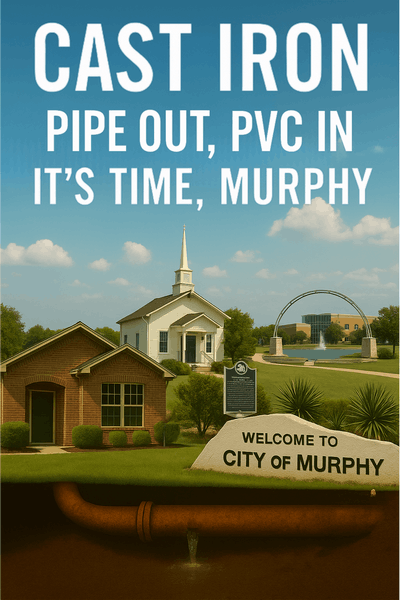 Residential Cast Iron Sewer Pipe Replacement in Murphy Image