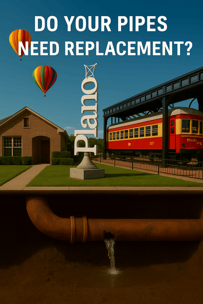 Residential Cast Iron Sewer Pipe Replacement in Plano Image