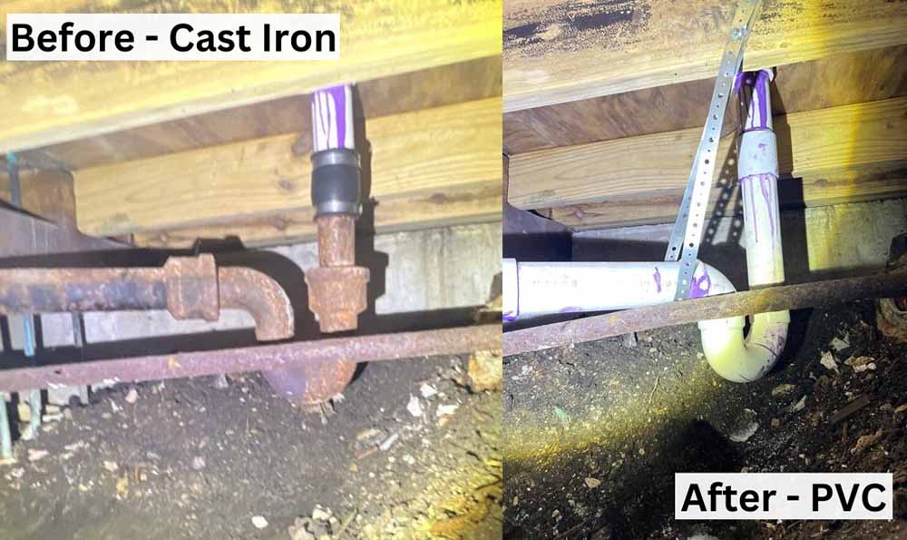 Cast Iron to PVC Conversion