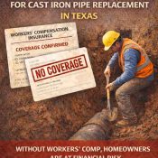 Workers’ Compensation Matters for Cast Iron Pipe Replacement