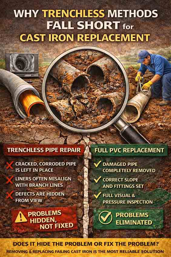 Trenchless Methods Often Fall Short for Cast Iron Replacement