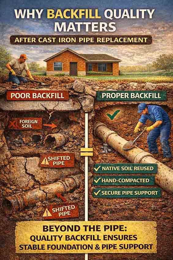 Backfill Quality Matters After Cast Iron Pipe Replacement