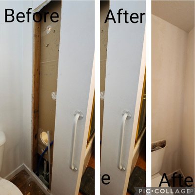 drywall before and after