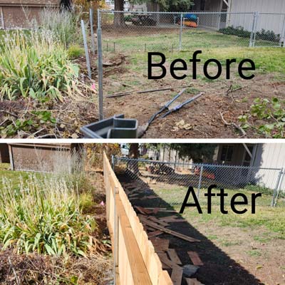 fence building before and after