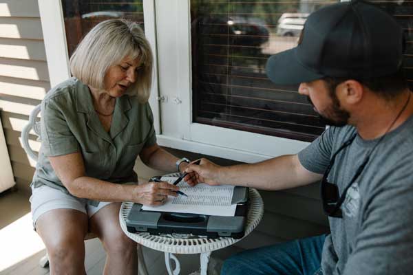 Nathan meeting with client